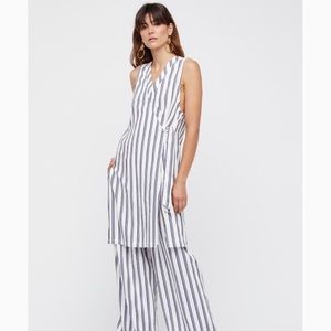 Free people sailorcore striped tunic vest and wide leg pants